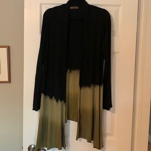 Black and green tie dyed cardigan
